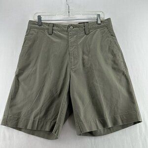 Hathaway Flat Front Chino Shorts Mens 32 Cotton Twill Casual Classic Olive Green